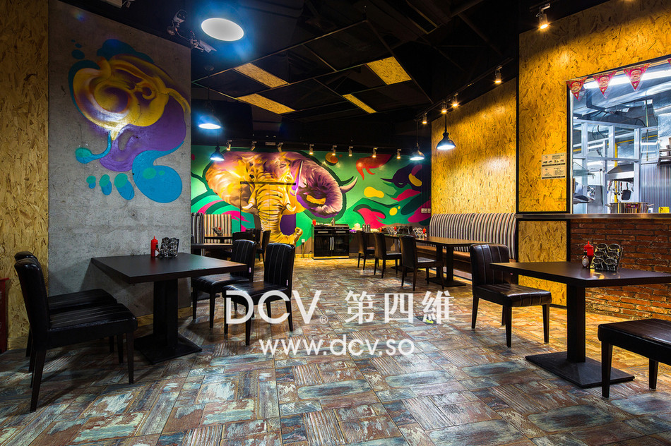 西安-飞象披萨特色主题餐厅设计（金地广场店）