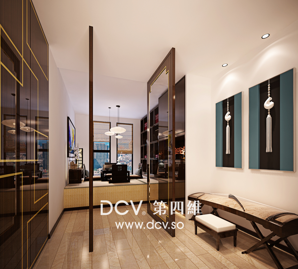西安-曲江天鹅堡住宅新中式室内装修设计